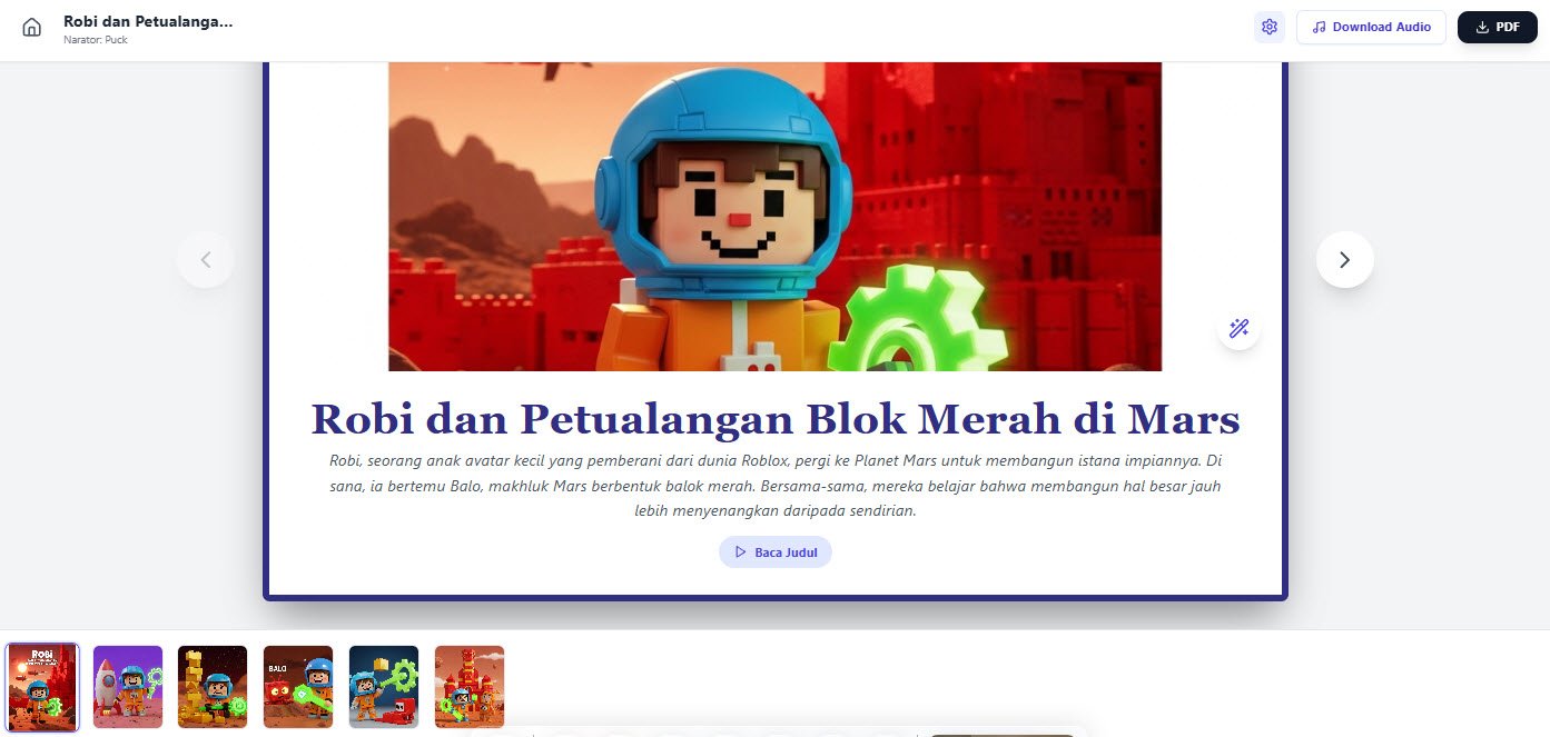 AI STORYBOOK CREATOR + SUARA